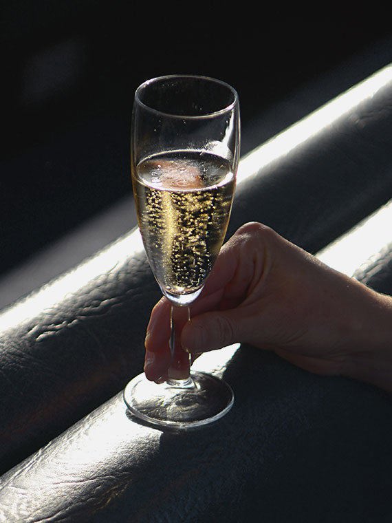 Glass of sparkling wine