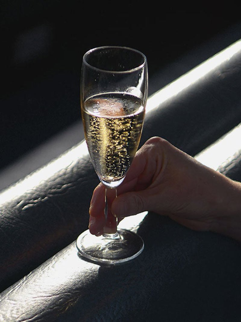 Glass of sparkling wine