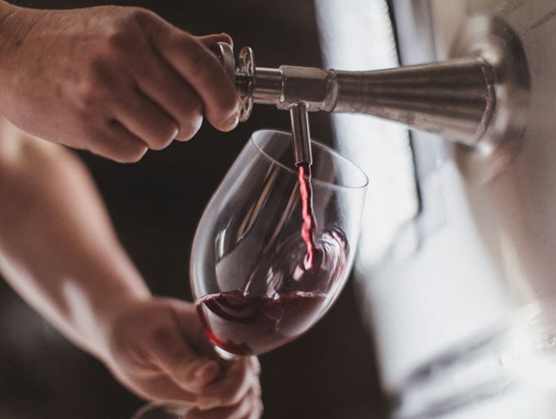 Red wine testing Yarra Valley