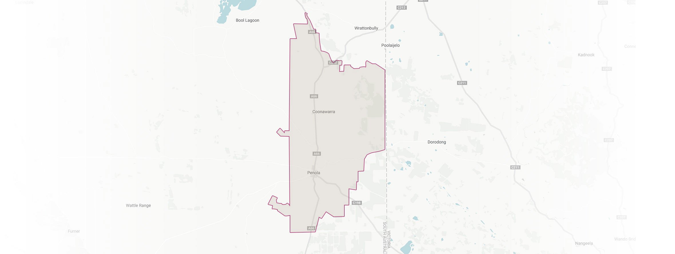 Map highlighting the Coonawarra wine region