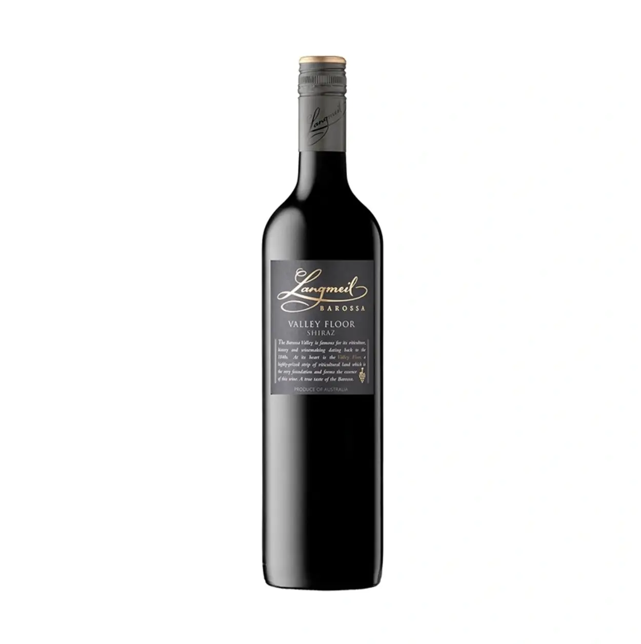 a bottle of wine with a label