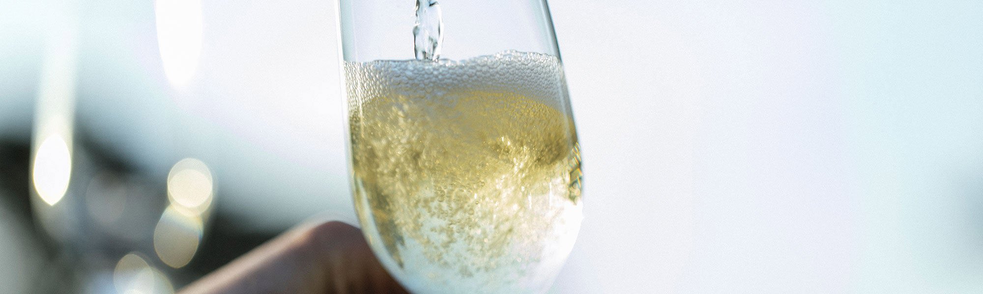Sparkling wine poured into glass