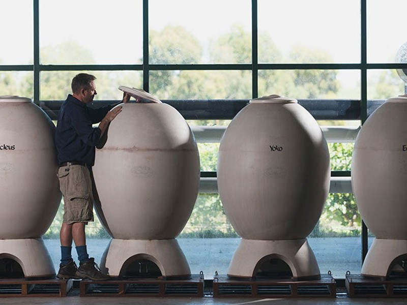 Amphorae eggs at Yangarra Estate Vineyard South Australia © Randy Larcombe / Wine Australia