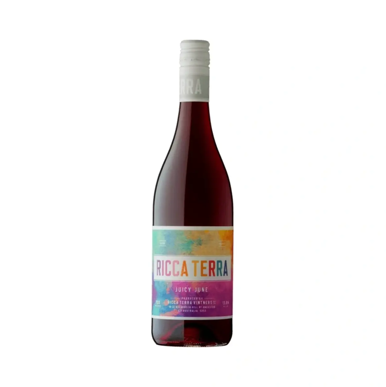 a bottle of wine with a white label