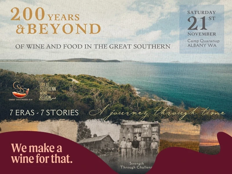 a poster with a landscape and ocean