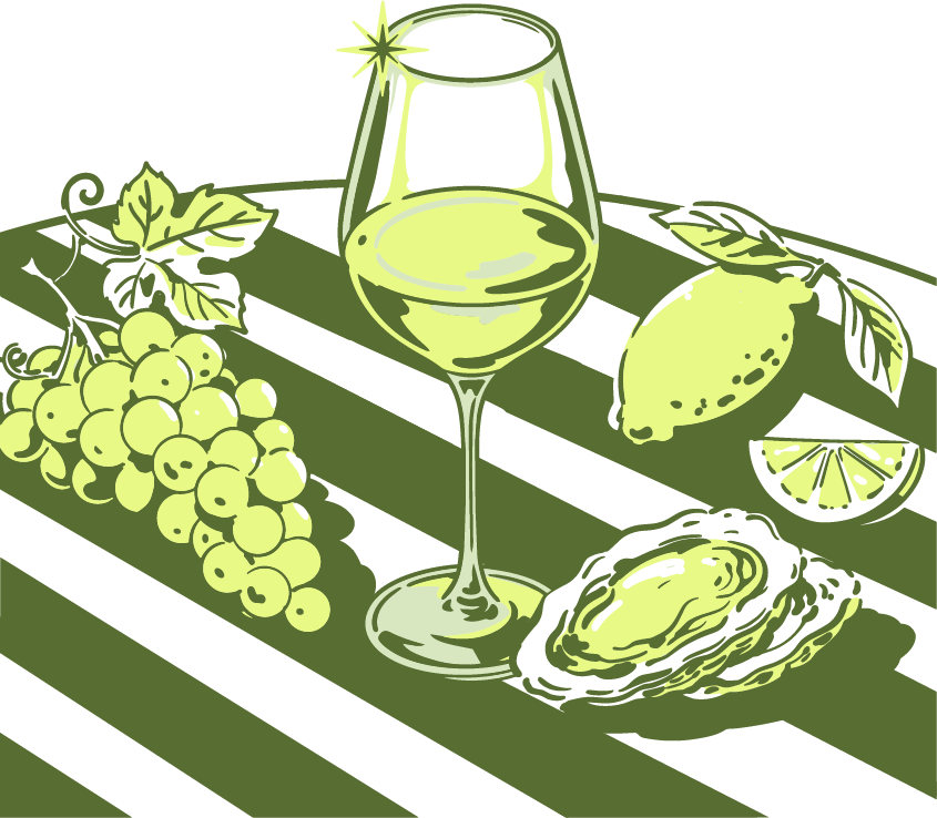 a glass of wine and grapes