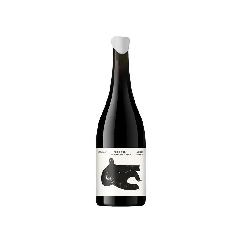 a bottle of wine with a white label
