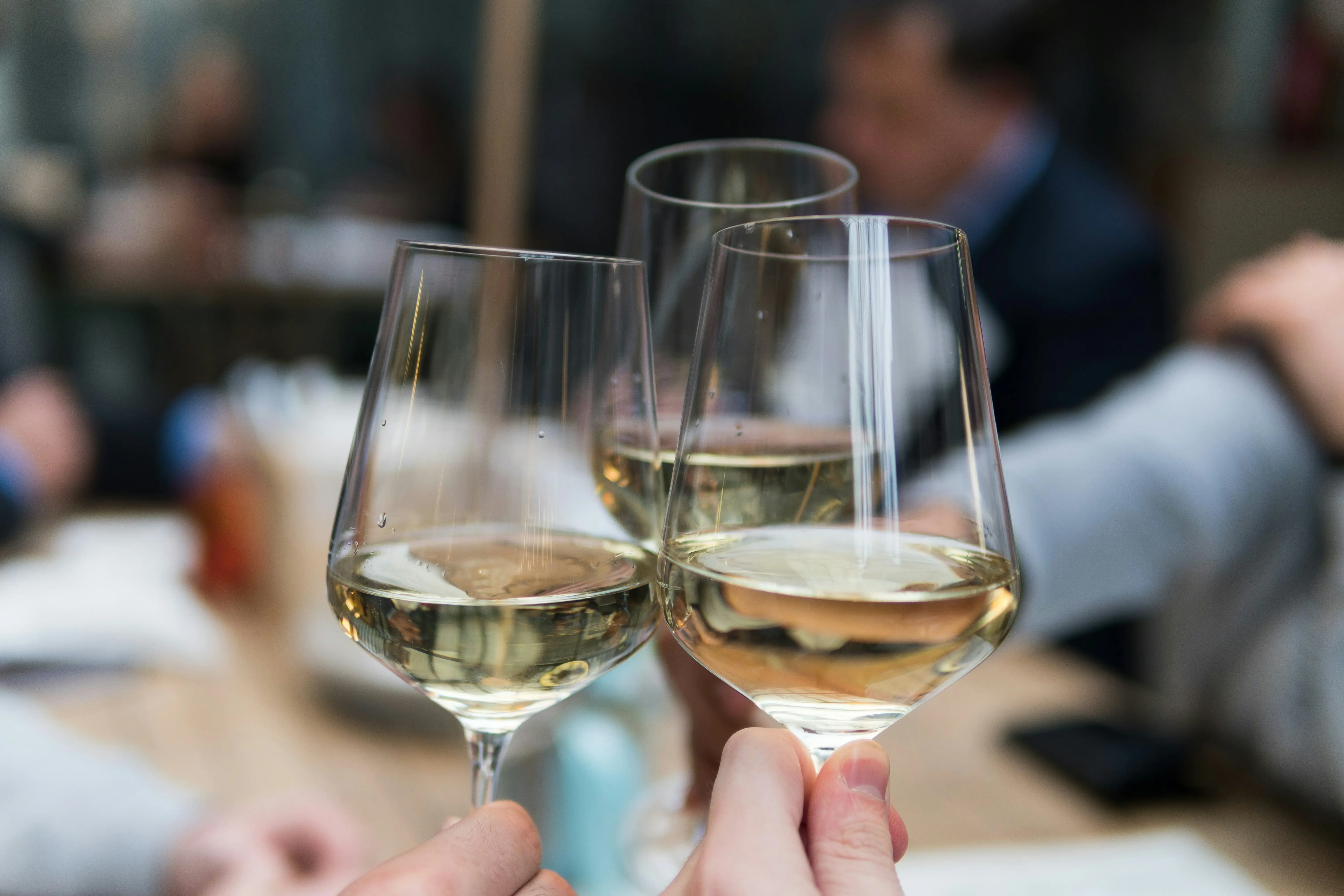 a group of people holding wine glasses