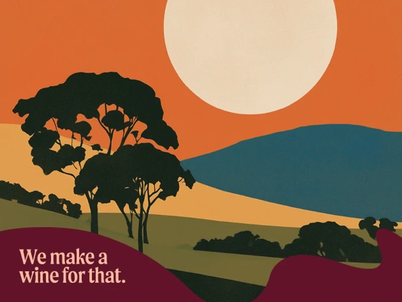 a poster of a landscape with trees and hills