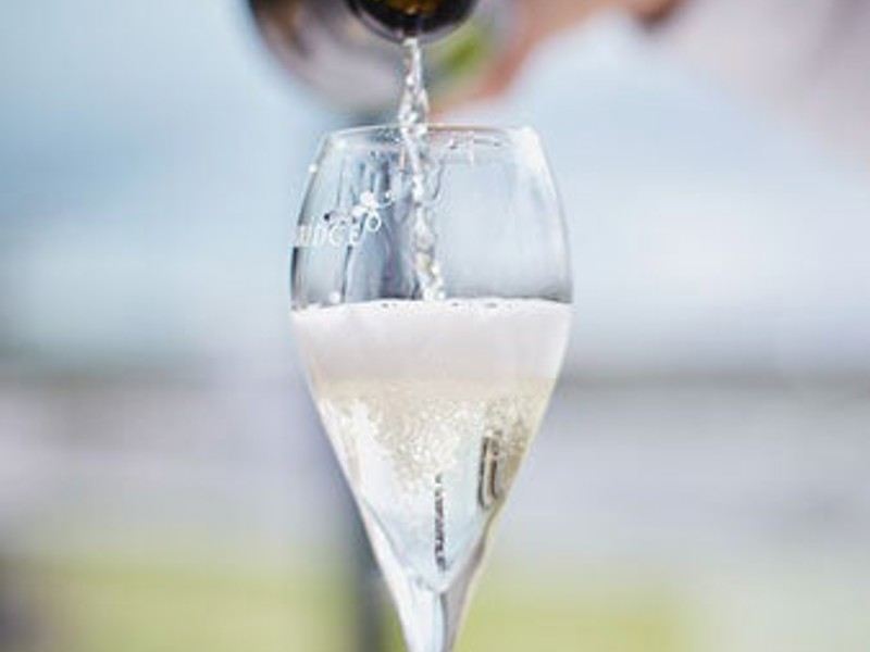Sparkling wine poured into glass