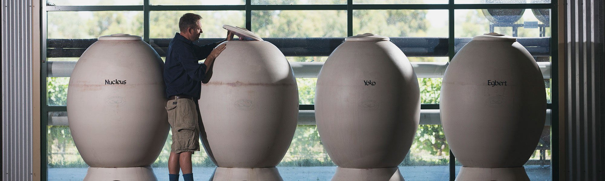 Amphorae eggs at Yangarra Estate Vineyard South Australia © Randy Larcombe / Wine Australia