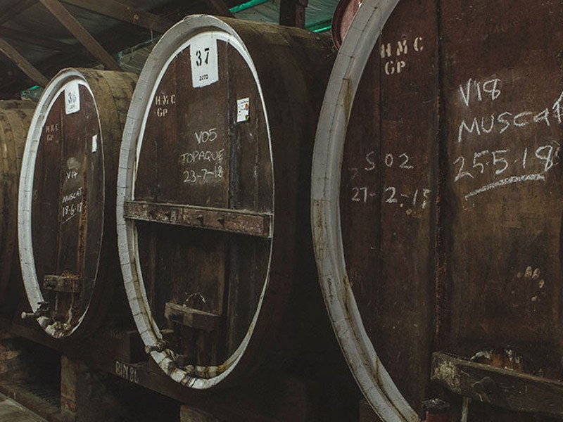 Large wine barrels