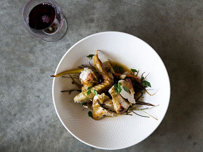 Chicken dish at Zin House, Mudgee