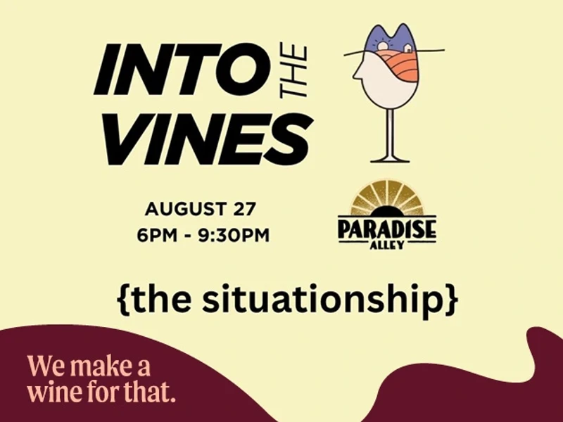 a poster with a cartoon cat and wine glass