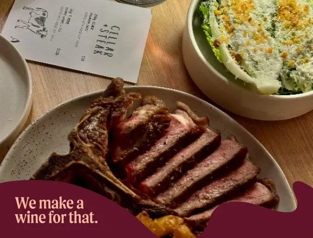 a plate of steak and salad