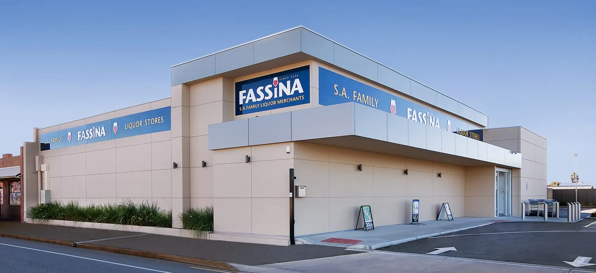 a building with a sign on the side
