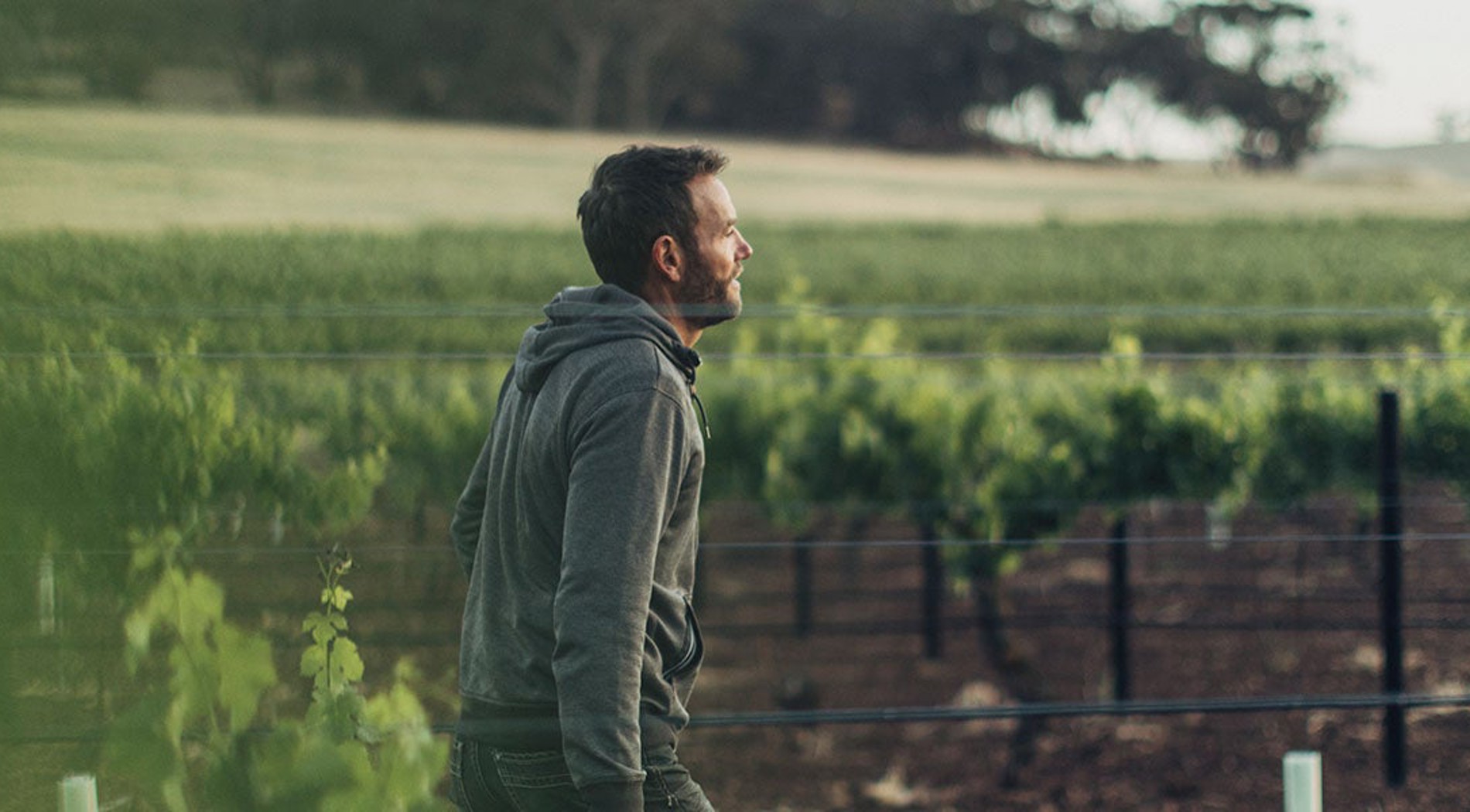 Kym Kalleske in vineyard