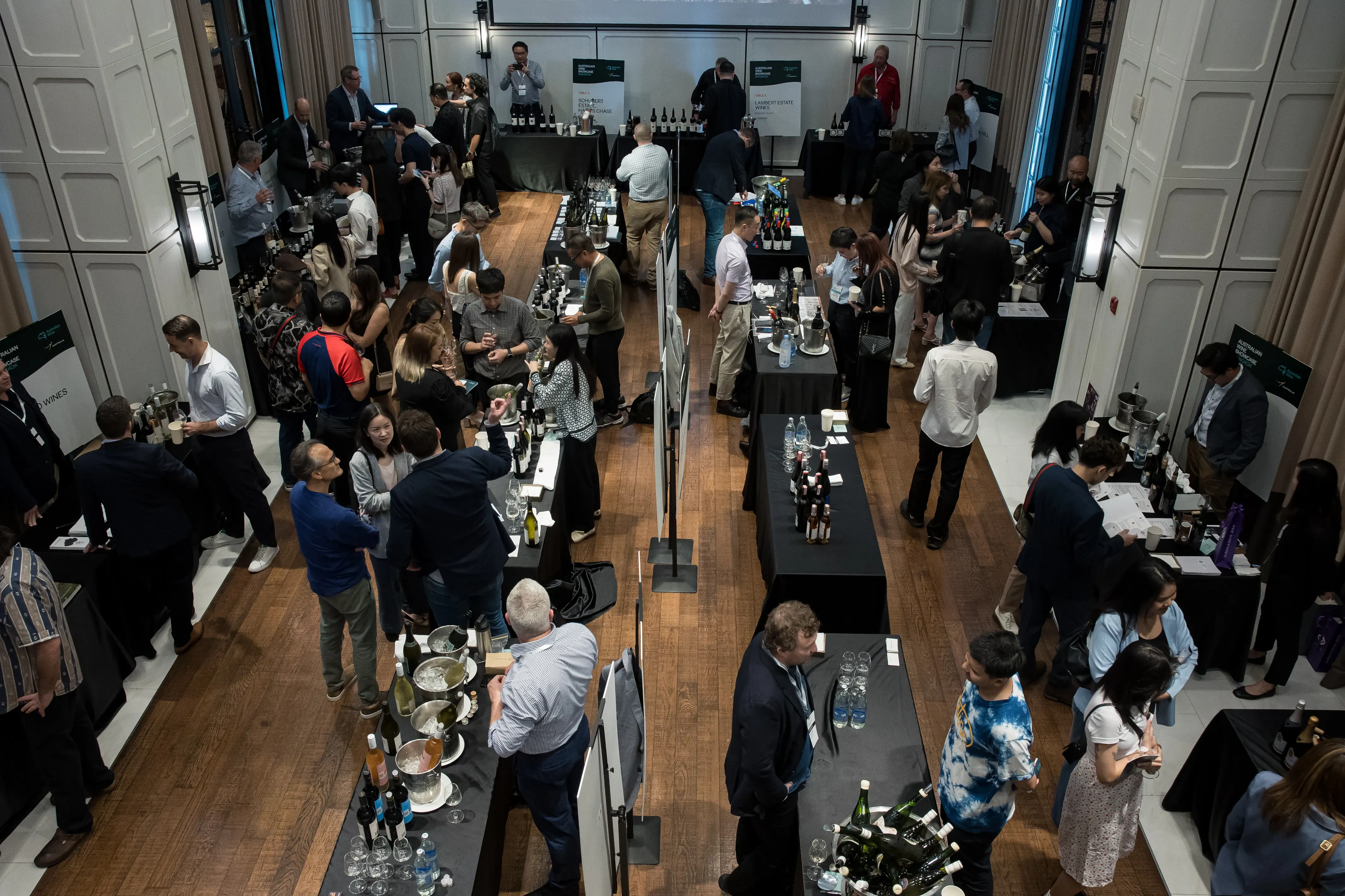 a group of people at a wine tasting event