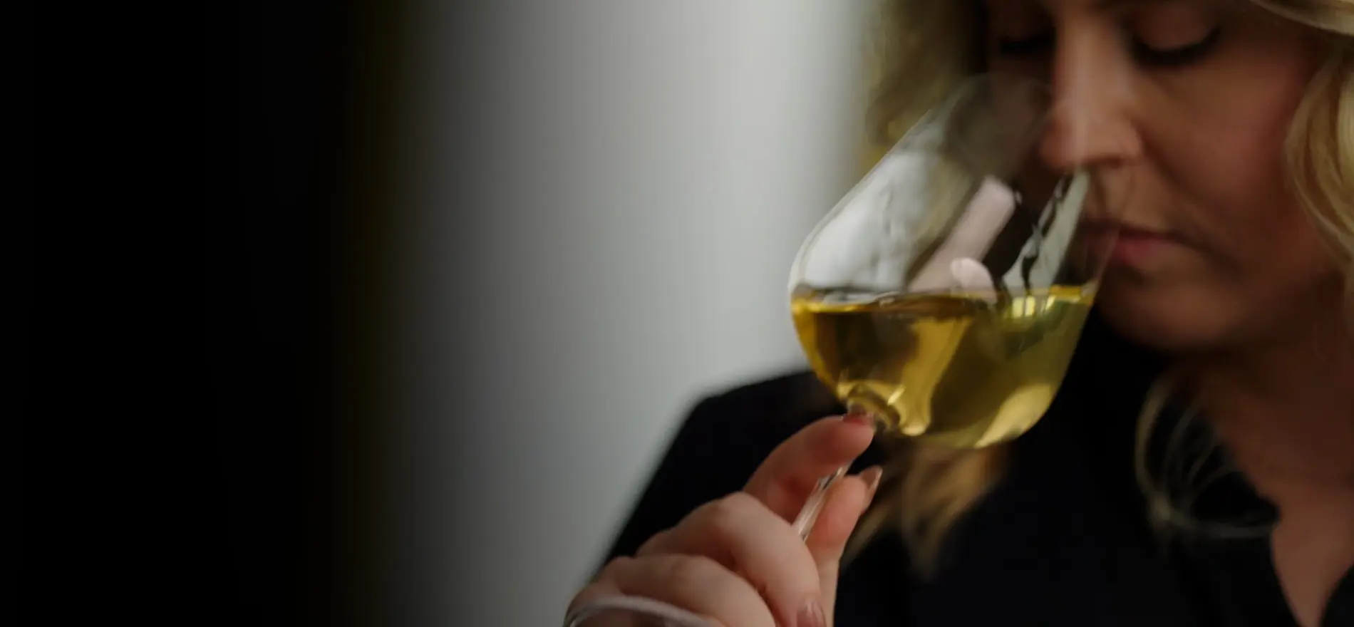a person holding a glass of wine