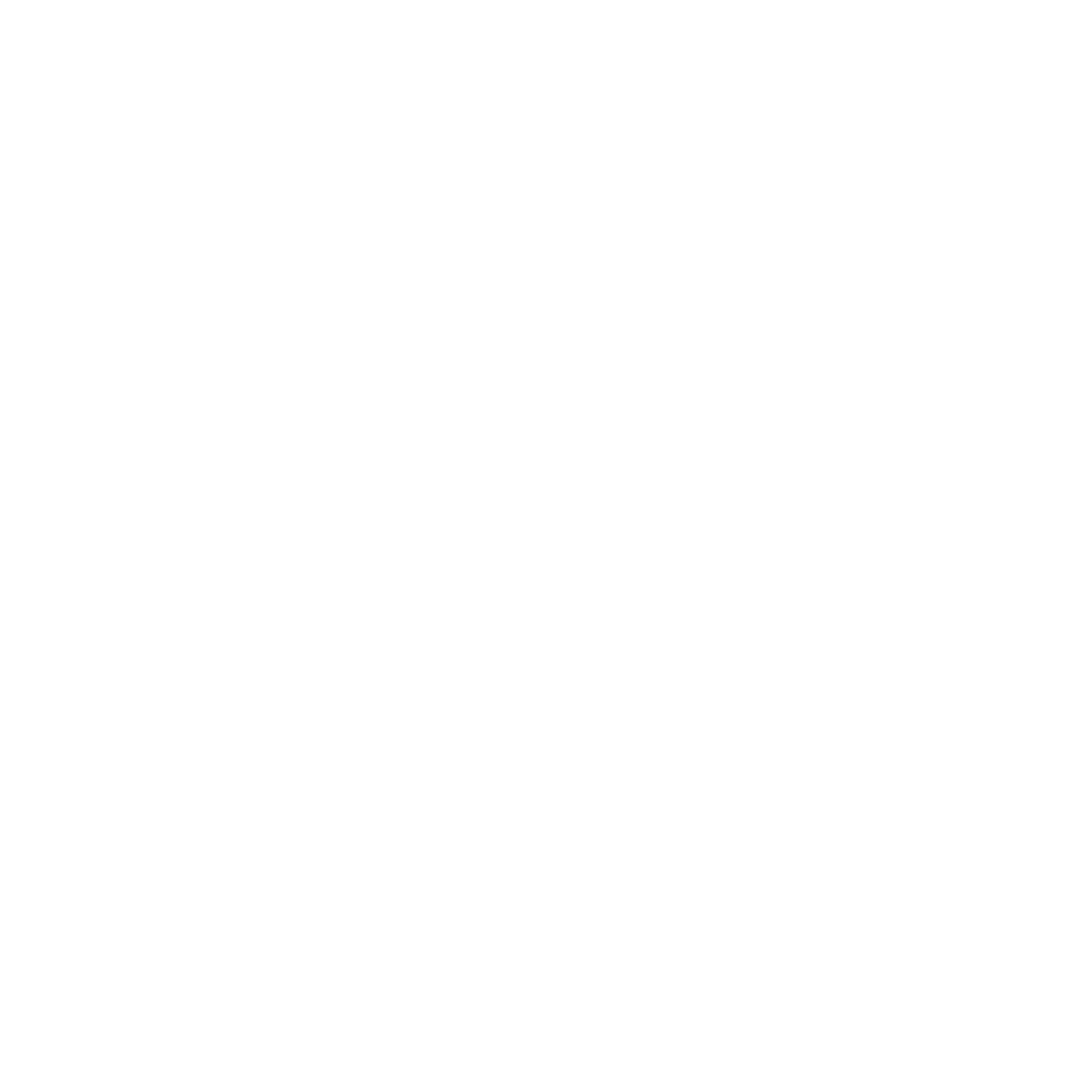 a white logo on a black background