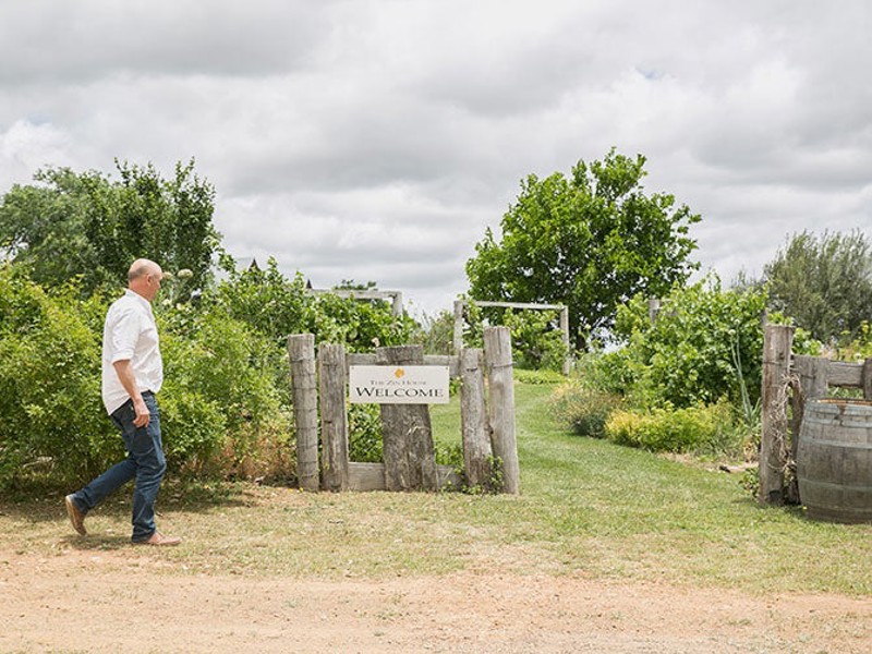 David Lowe in vineyard in Mudgee
