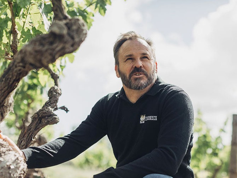 Ian Hongell with grapevine